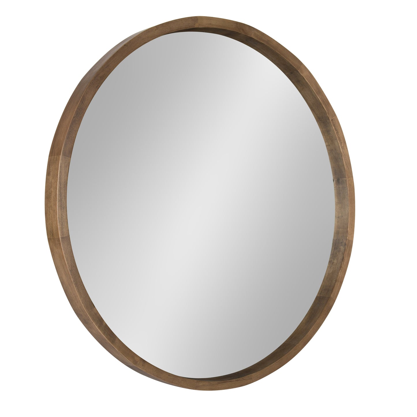 Hutton Round Wood Wall Mirror