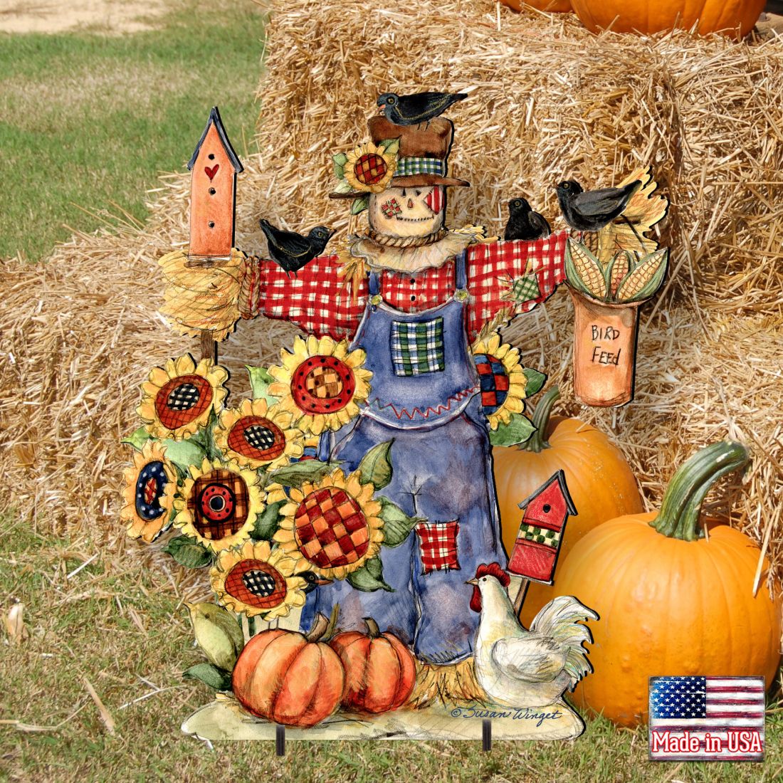 Bethany Scarecrow Halloween Outdoor Decor by Susan Winget - Thanksgiving Halloween Decor - 8471201F-SW