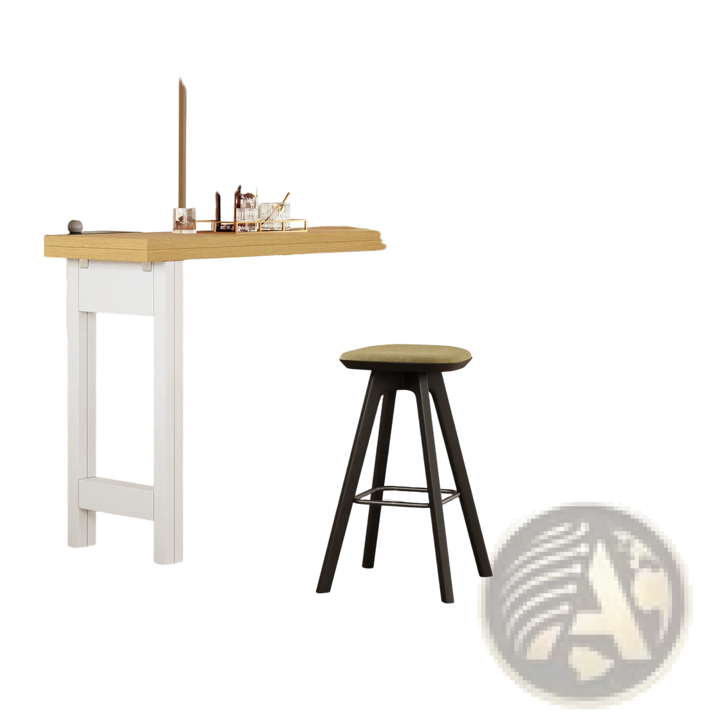 Extendable Kitchen Island Dining Table with Storage
