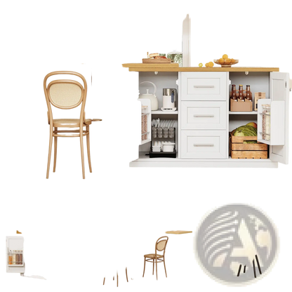 Extendable Kitchen Island Dining Table with Storage