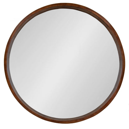 Hutton Round Wood Wall Mirror