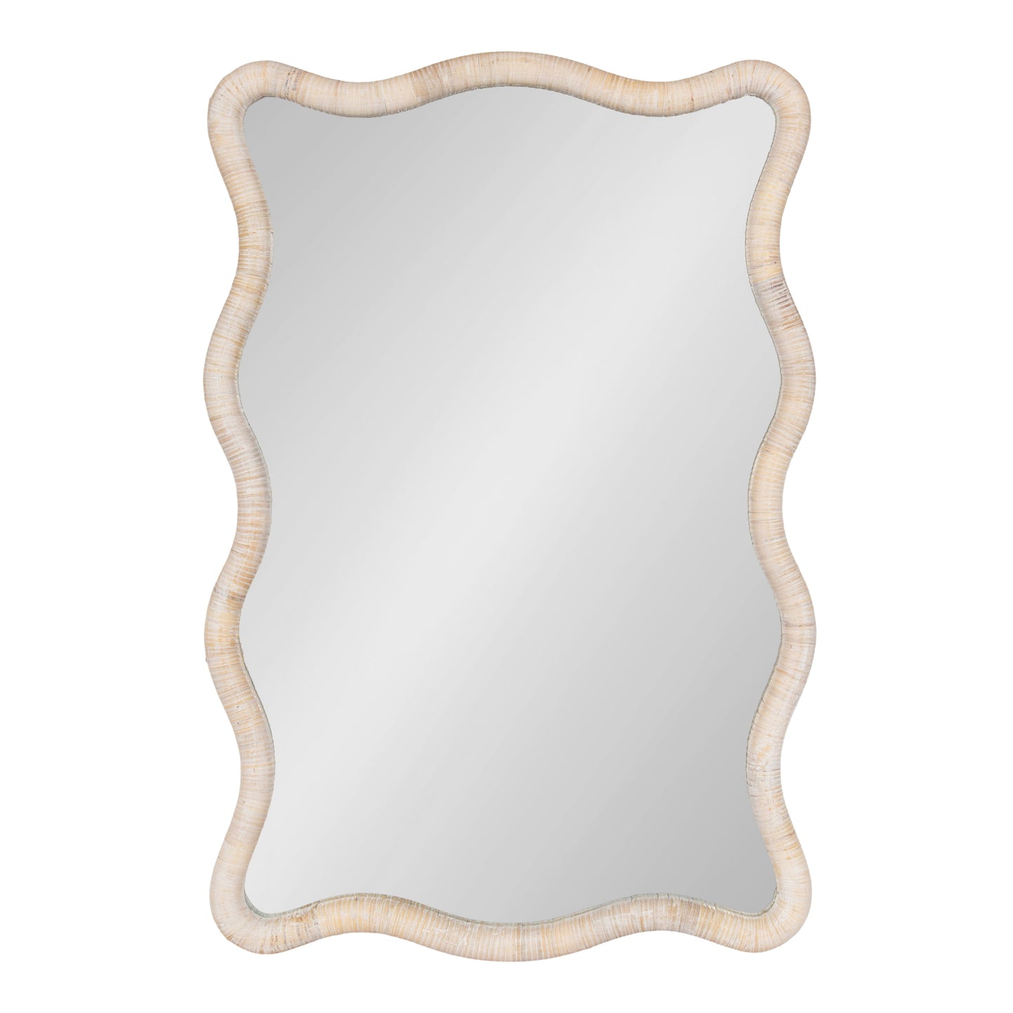 Rahfy Rattan Rectangle Scallop Mirror