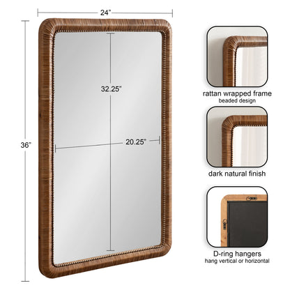 Rahfy Beaded Rectangle Framed Mirror
