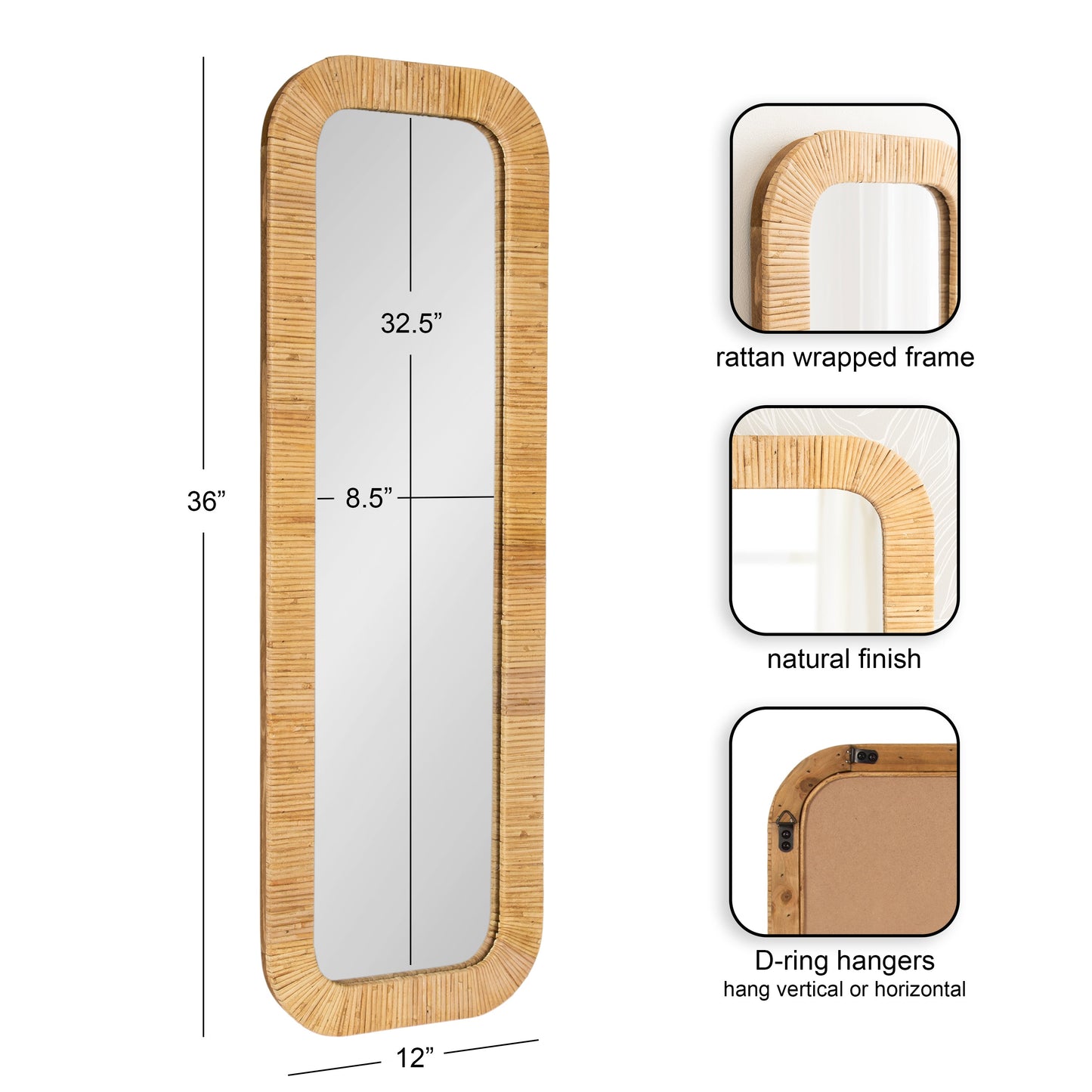 Rahfy Rectangle Framed Wall Mirror