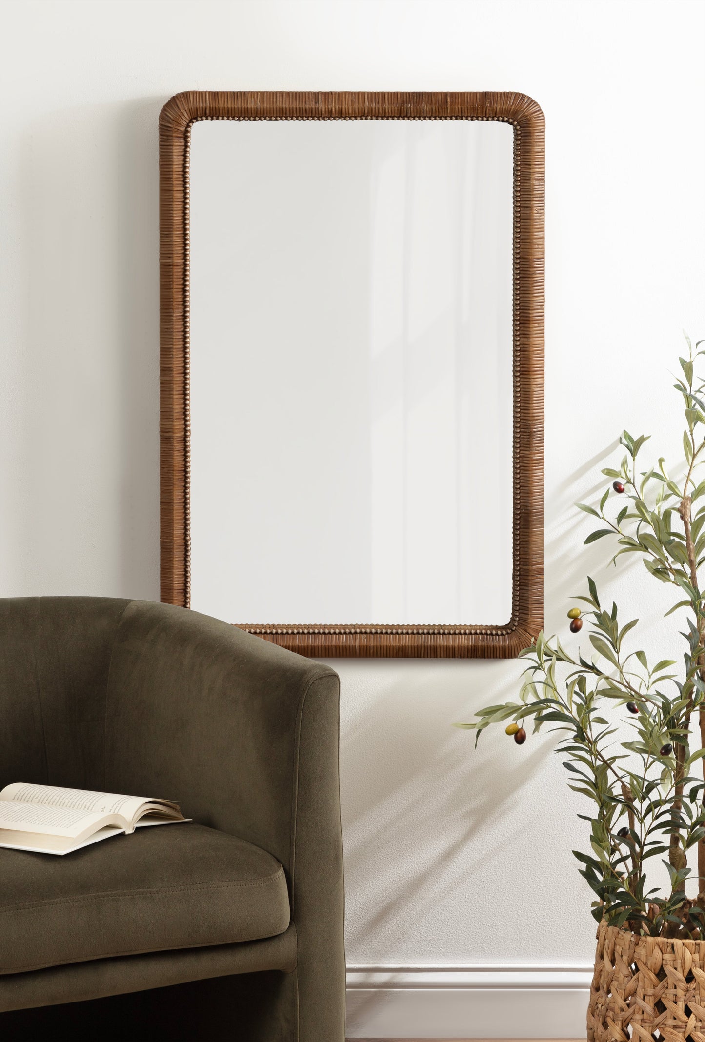 Rahfy Beaded Rectangle Framed Mirror