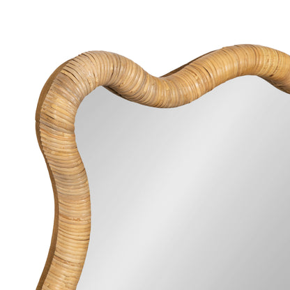Rahfy Rattan Rectangle Scallop Mirror