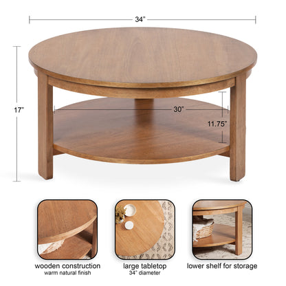 Foxford Round Wood Coffee Table