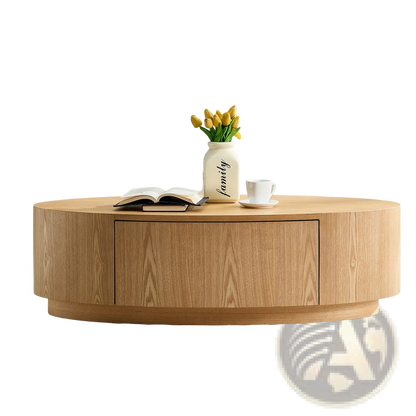 Modern Luxury Oval Coffee Table with Storage Drawer