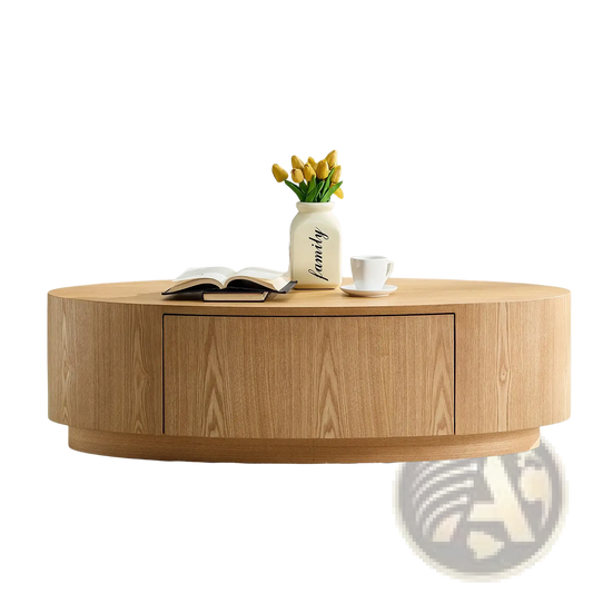 Modern Luxury Oval Coffee Table with Storage Drawer