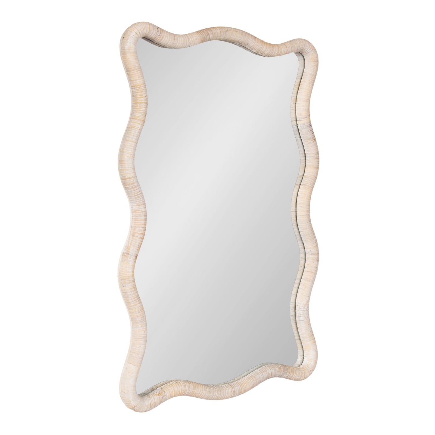 Rahfy Rattan Rectangle Scallop Mirror