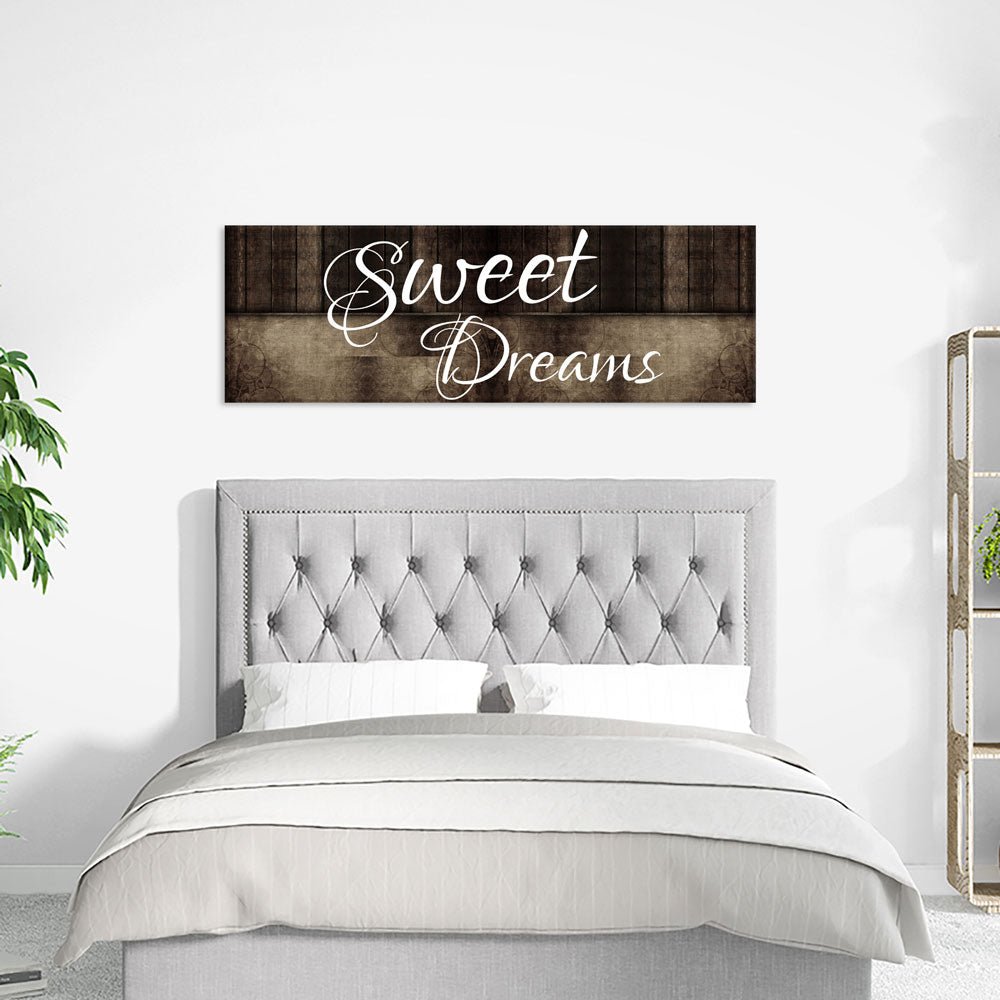 Sweet Dreams Wall Art Canvas – Above Bed Bedroom Decor for Couples
