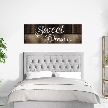 Sweet Dreams Wall Art Canvas – Above Bed Bedroom Decor for Couples