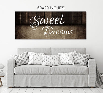 Sweet Dreams Wall Art Canvas – Above Bed Bedroom Decor for Couples