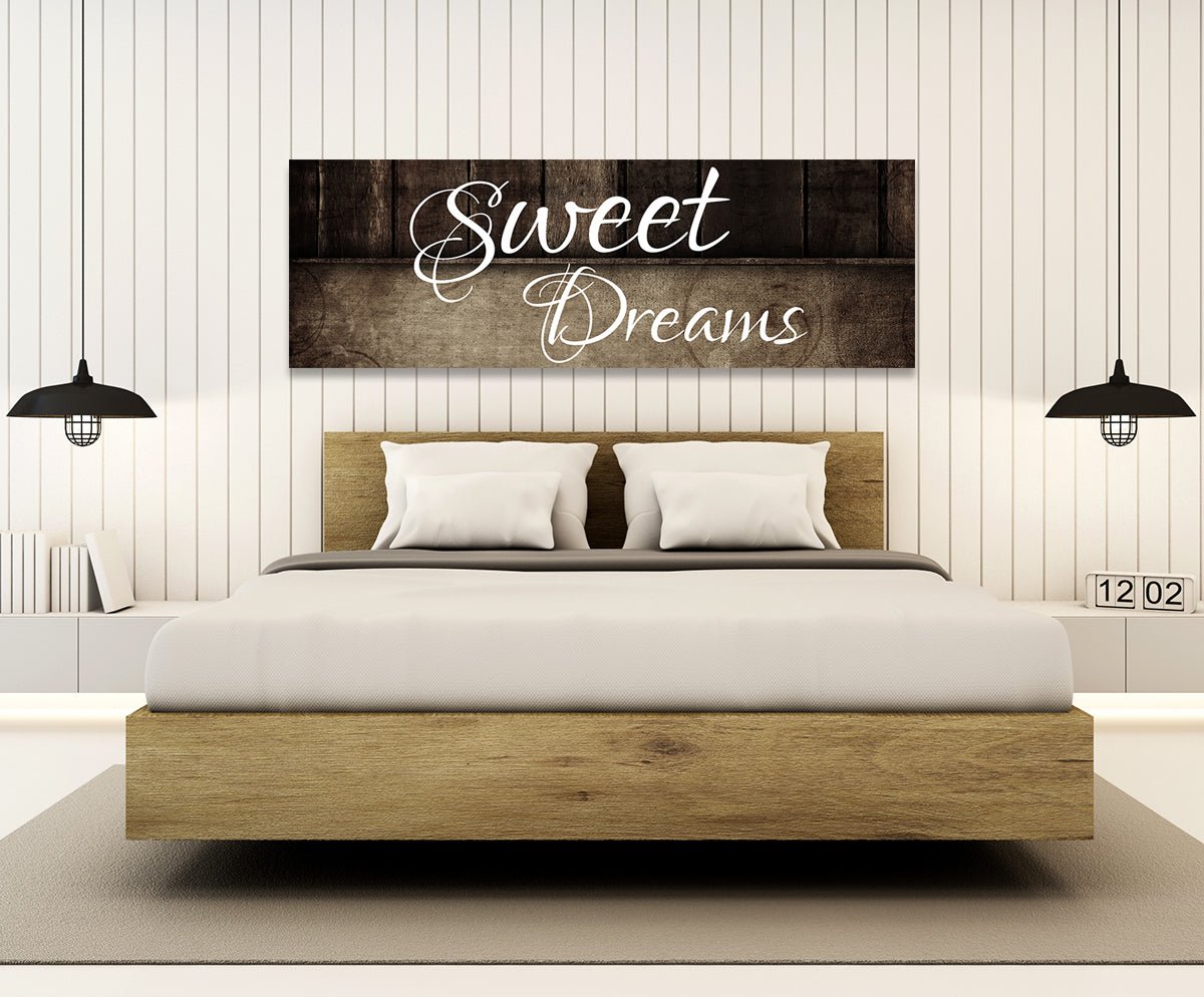 Sweet Dreams Wall Art Canvas – Above Bed Bedroom Decor for Couples