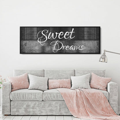Sweet Dreams Wall Art Canvas – Above Bed Bedroom Decor for Couples