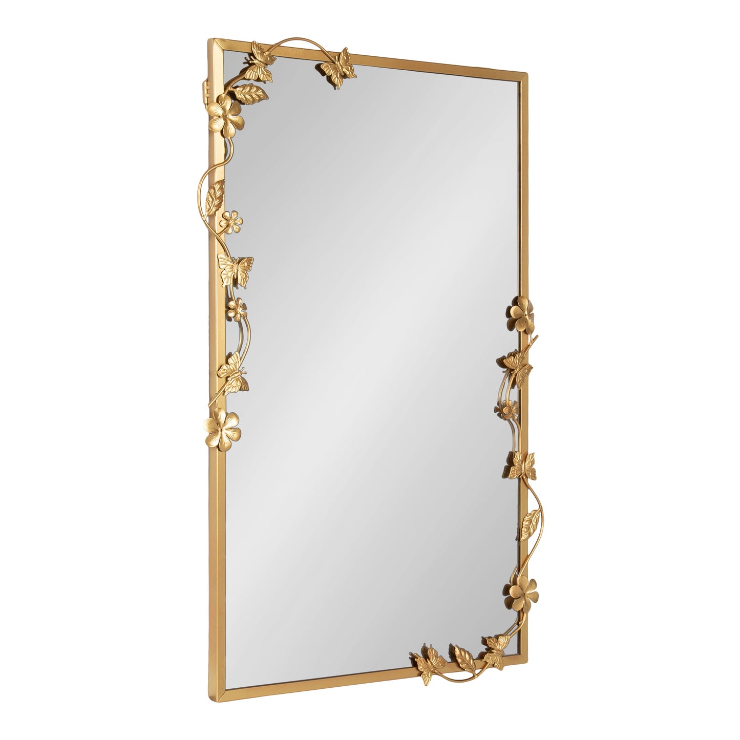 Rosella Floral Rectangular Mirror Metal