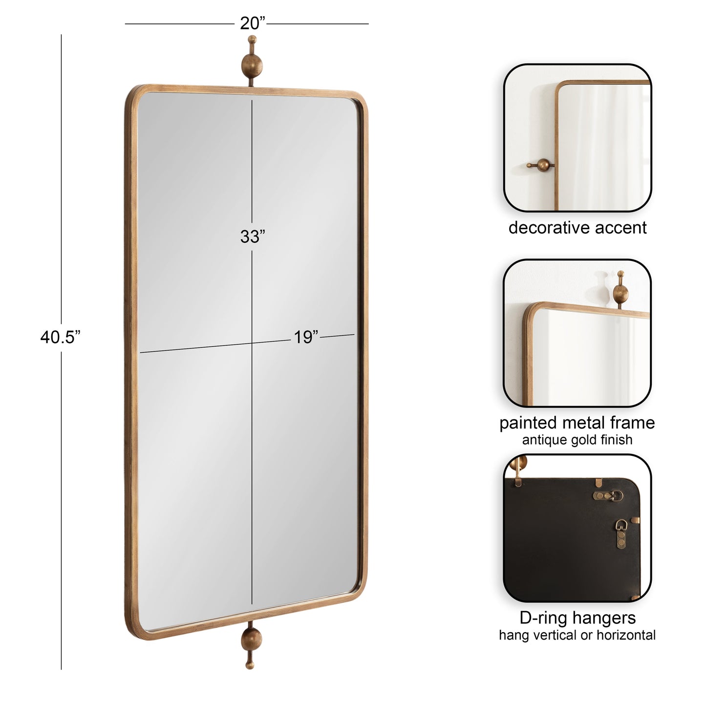Kasota Metal Framed Mirror