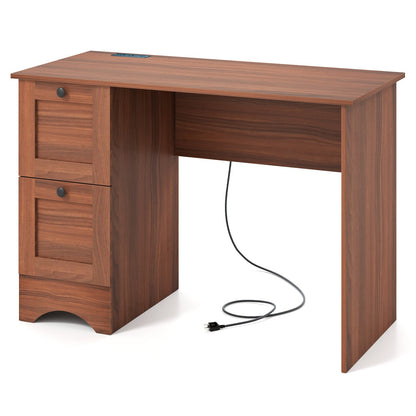 Wooden Computer Desk Workstation with 3 Drawers for Home and Office