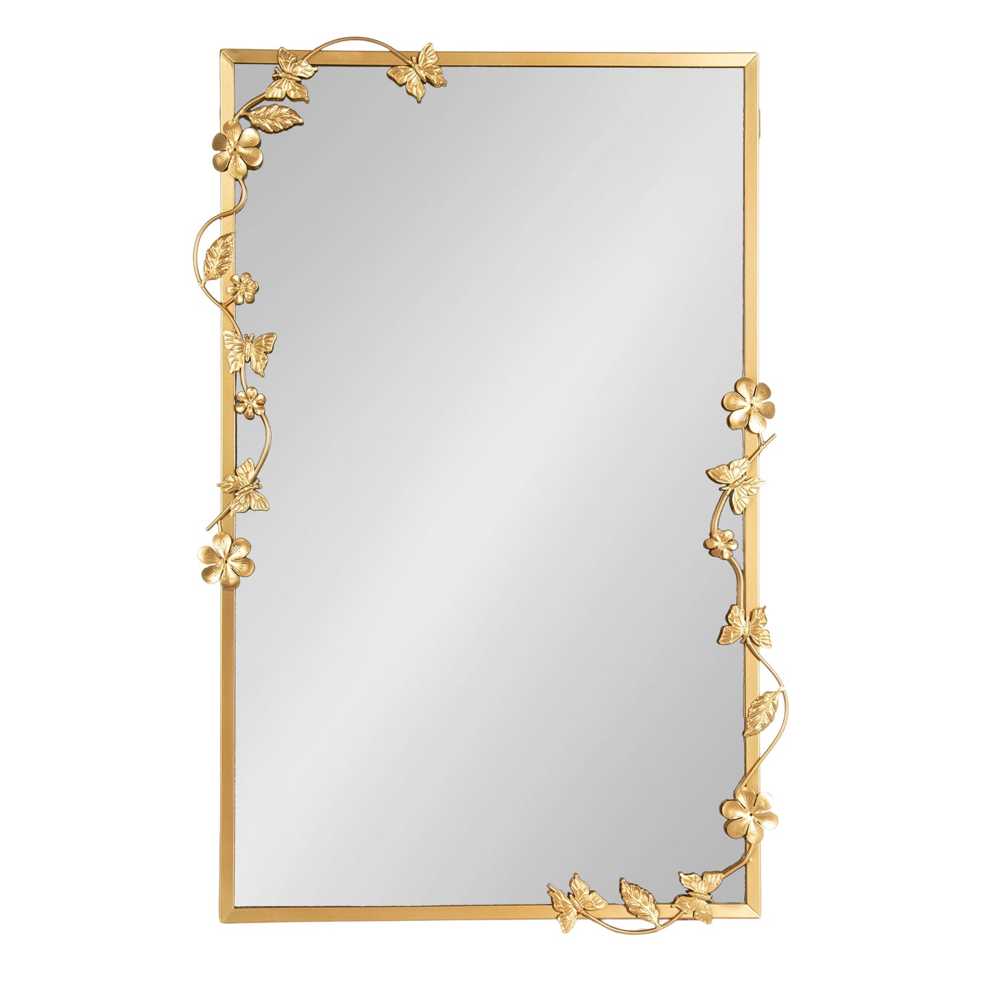 Rosella Floral Rectangular Mirror Metal
