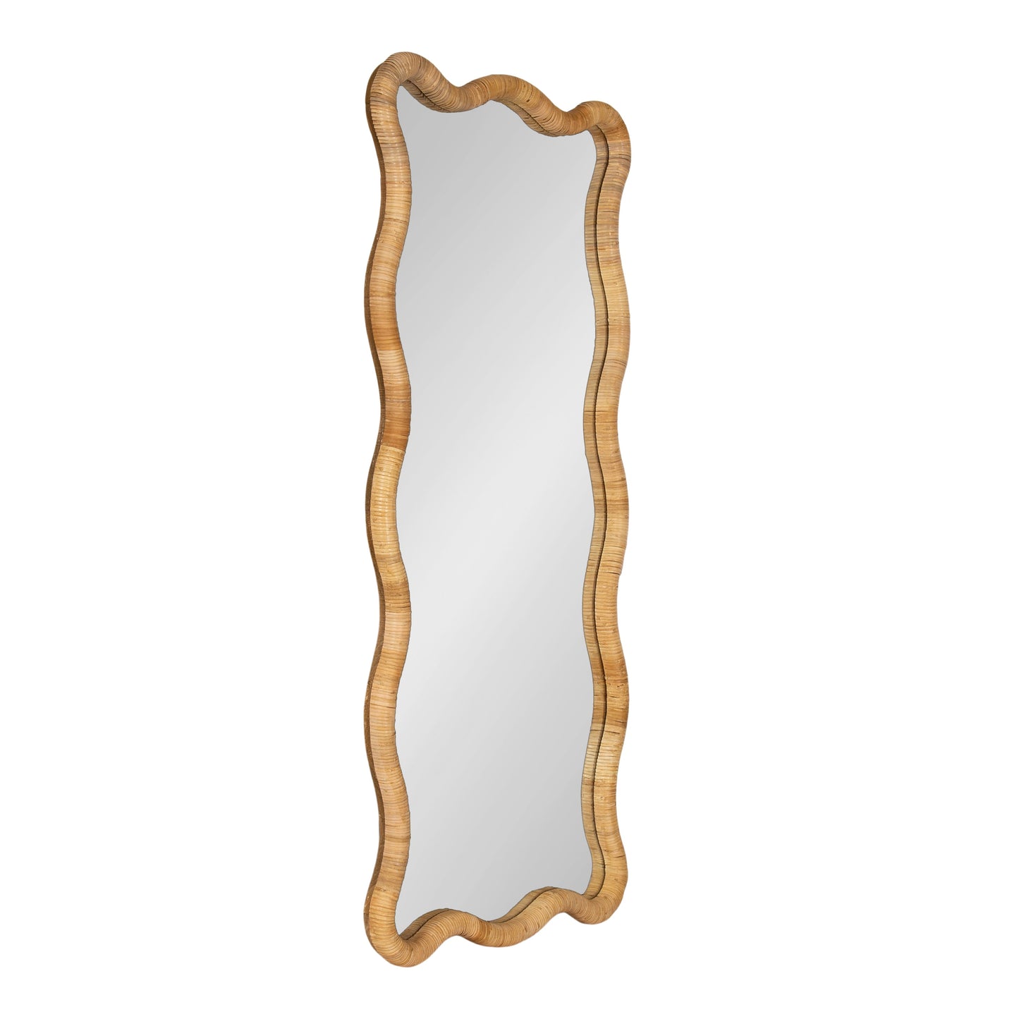 Rahfy Rattan Rectangle Scallop Mirror
